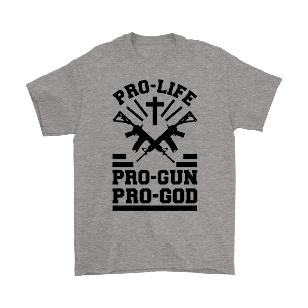 Pro-Life Pro-Gun Pro-God With Cross And AR-15s