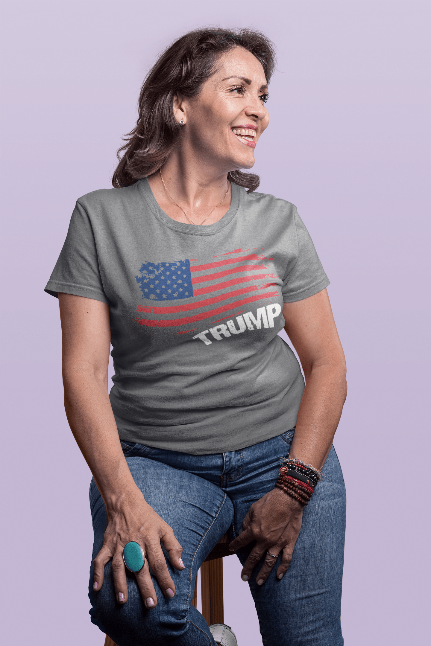 American Flag And Trump