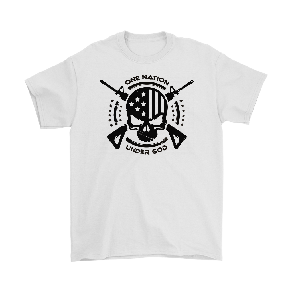 One Nation Under God | USA Skull With Rifles