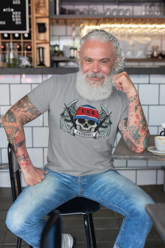 Patriot Skull With USA Helmet, AR-15s And Wings