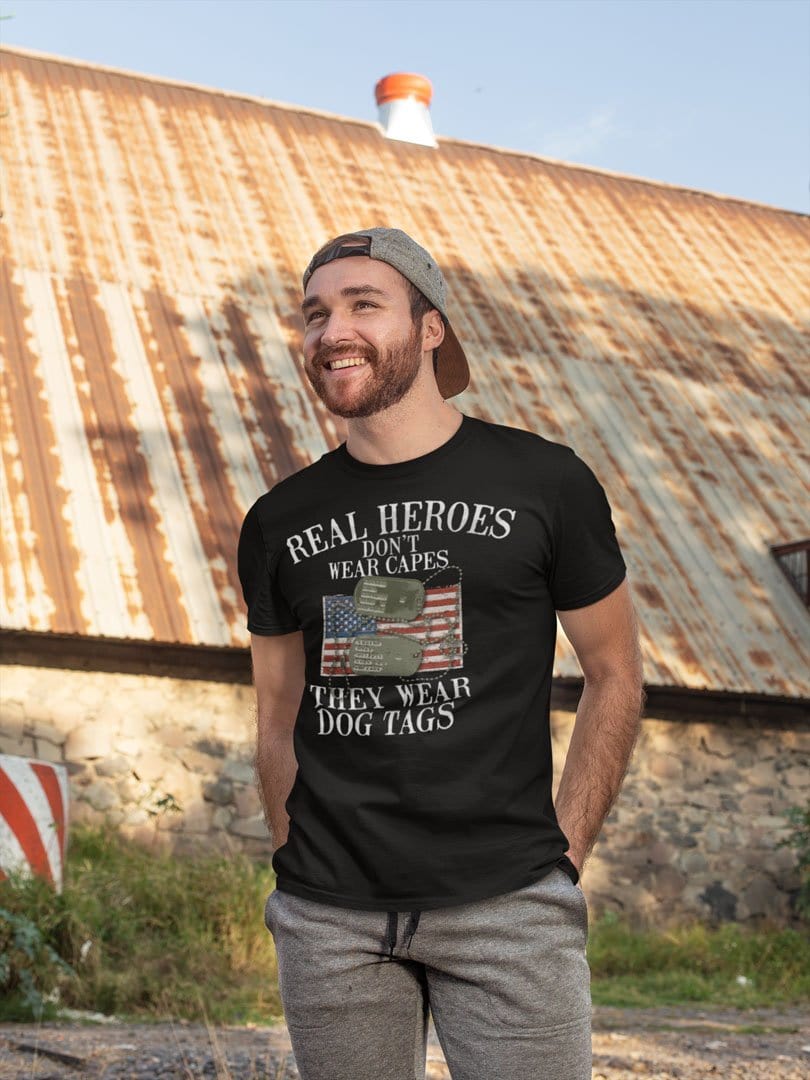 Real Heroes Don't Wear Capes They Wear Dog Tags