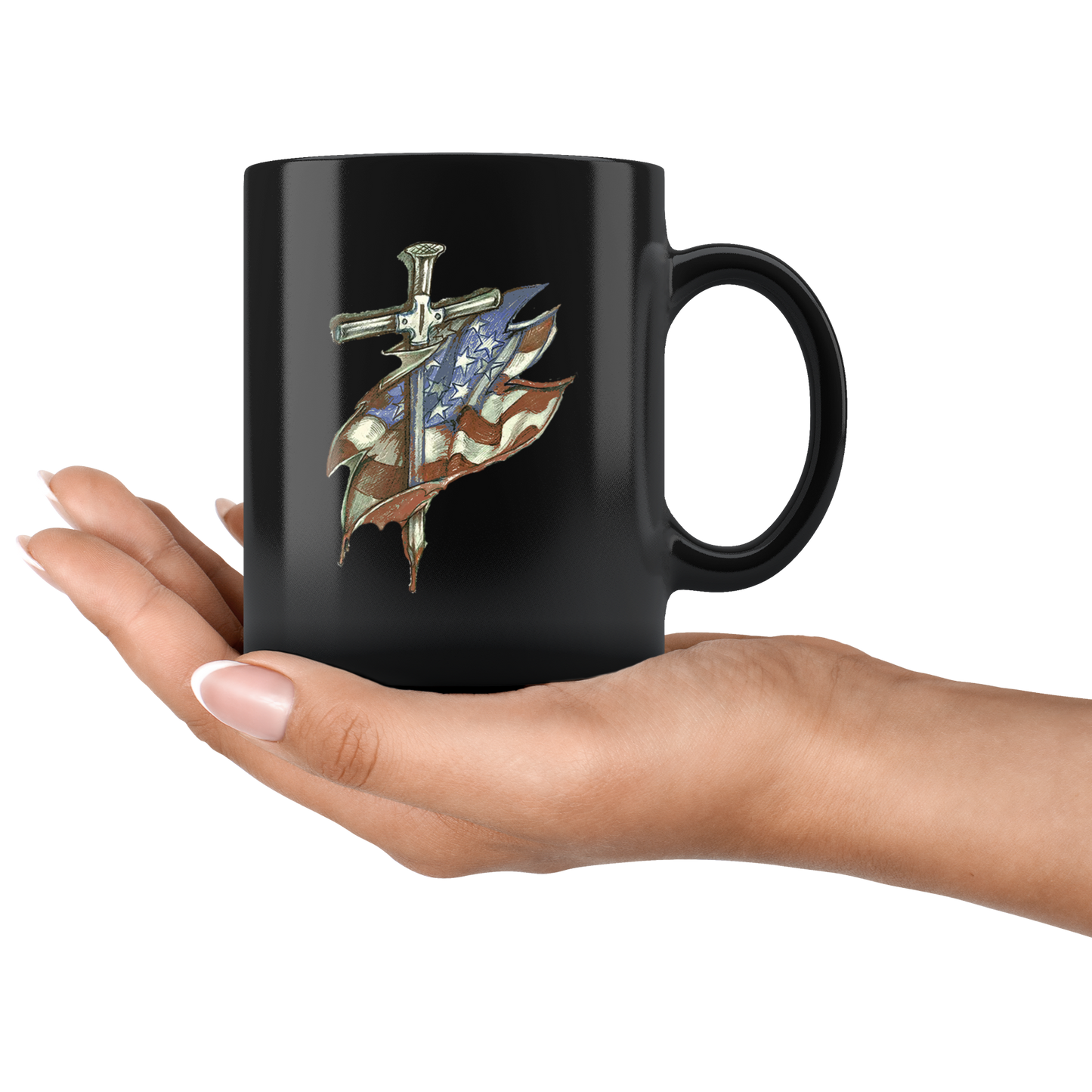 Dagger And American Flag Cup