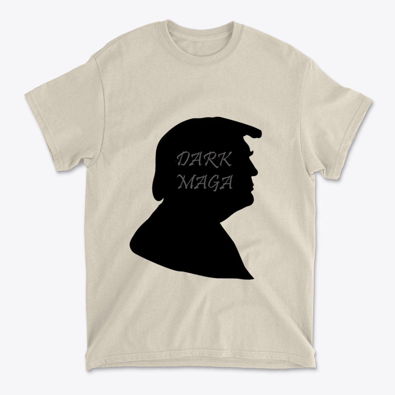 Dark MAGA Trump Silhouette Tee featuring a bold black silhouette design.
