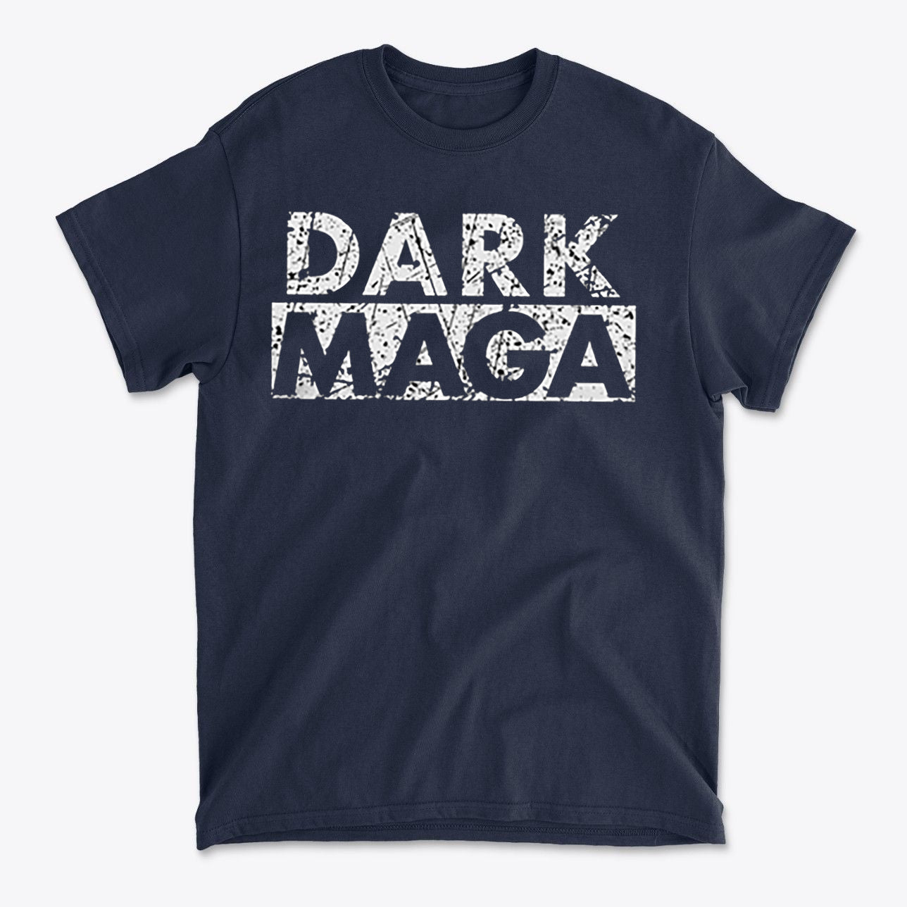 Dark MAGA Aesthetic Design Gear navy t-shirt featuring bold distressed text.