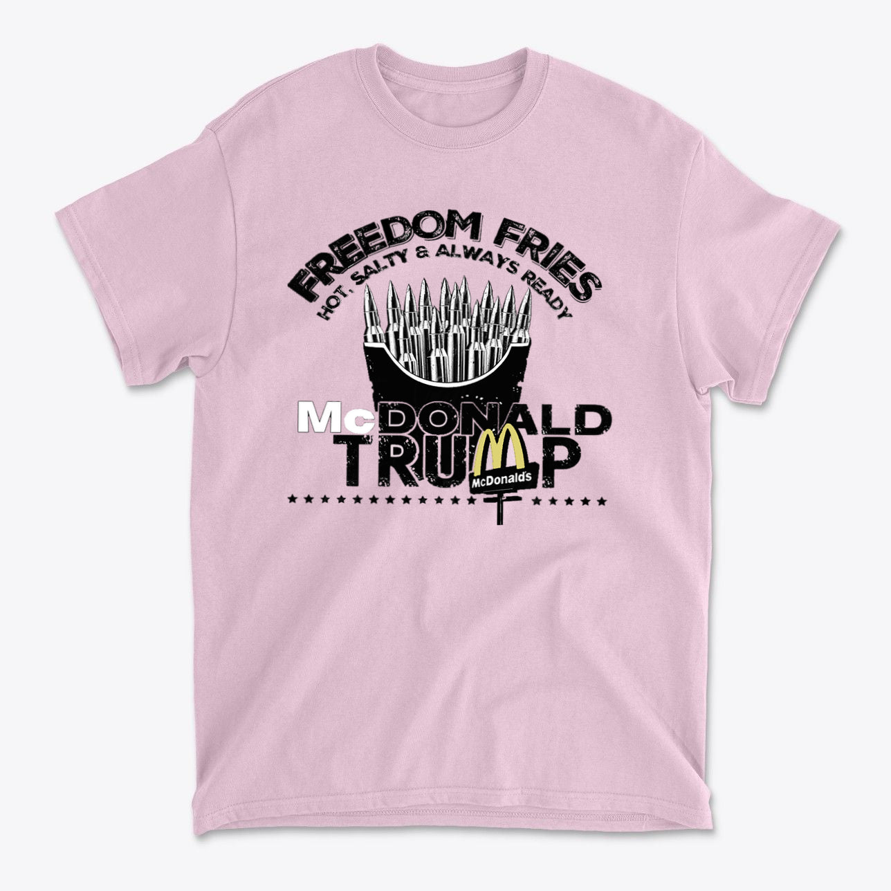 Freedom Fries Custom Art Graphic t-shirt featuring bold graphics and patriotic themes.