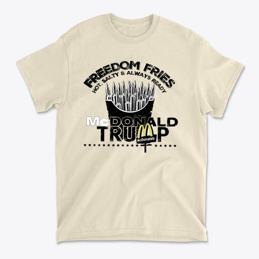 Freedom Fries Custom Art Graphic t-shirt featuring patriotic design with McDonald's branding.