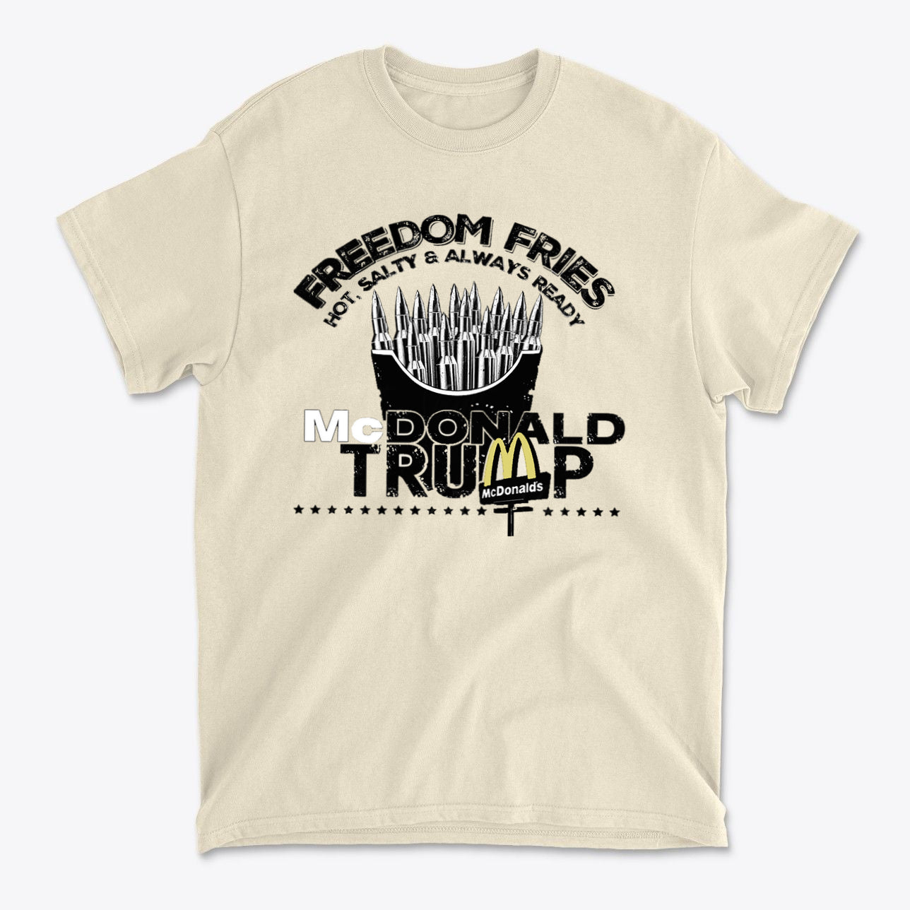 Freedom Fries Custom Art Graphic t-shirt featuring patriotic design with McDonald's branding.