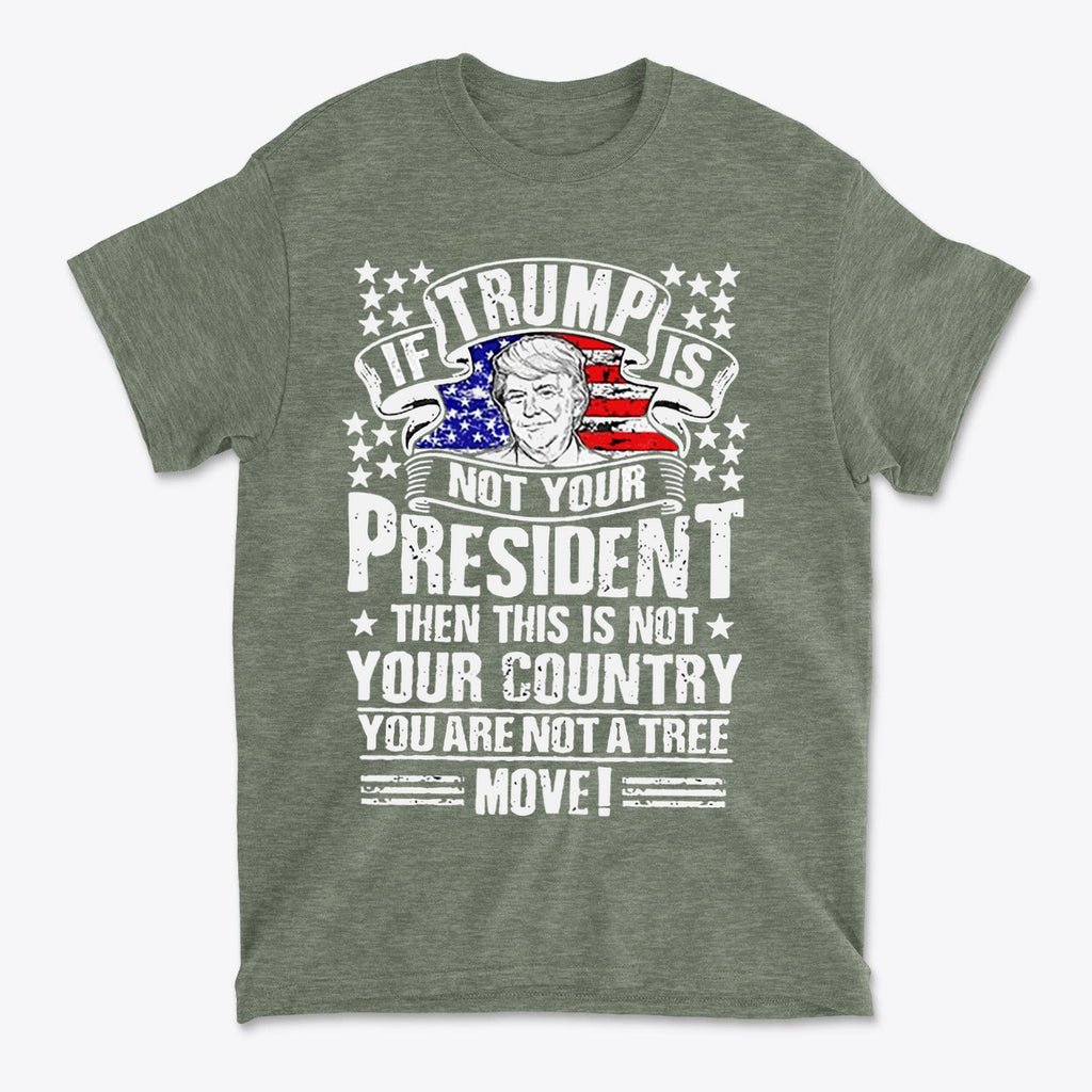 If Trump Is Not Your President Then This Is Not Your Country graphic t-shirt design with patriotic theme.