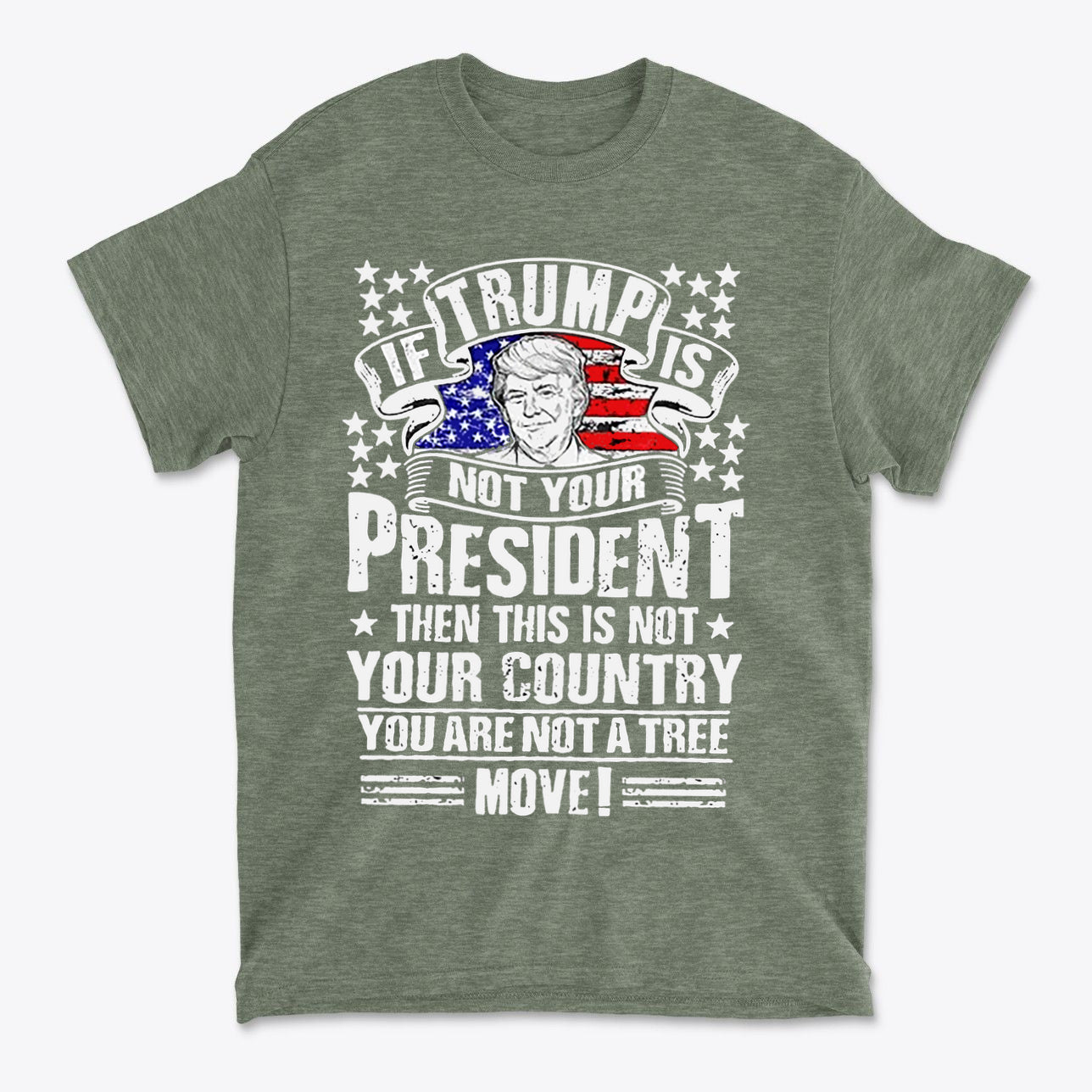 If Trump Is Not Your President Then This Is Not Your Country graphic t-shirt design with patriotic theme.