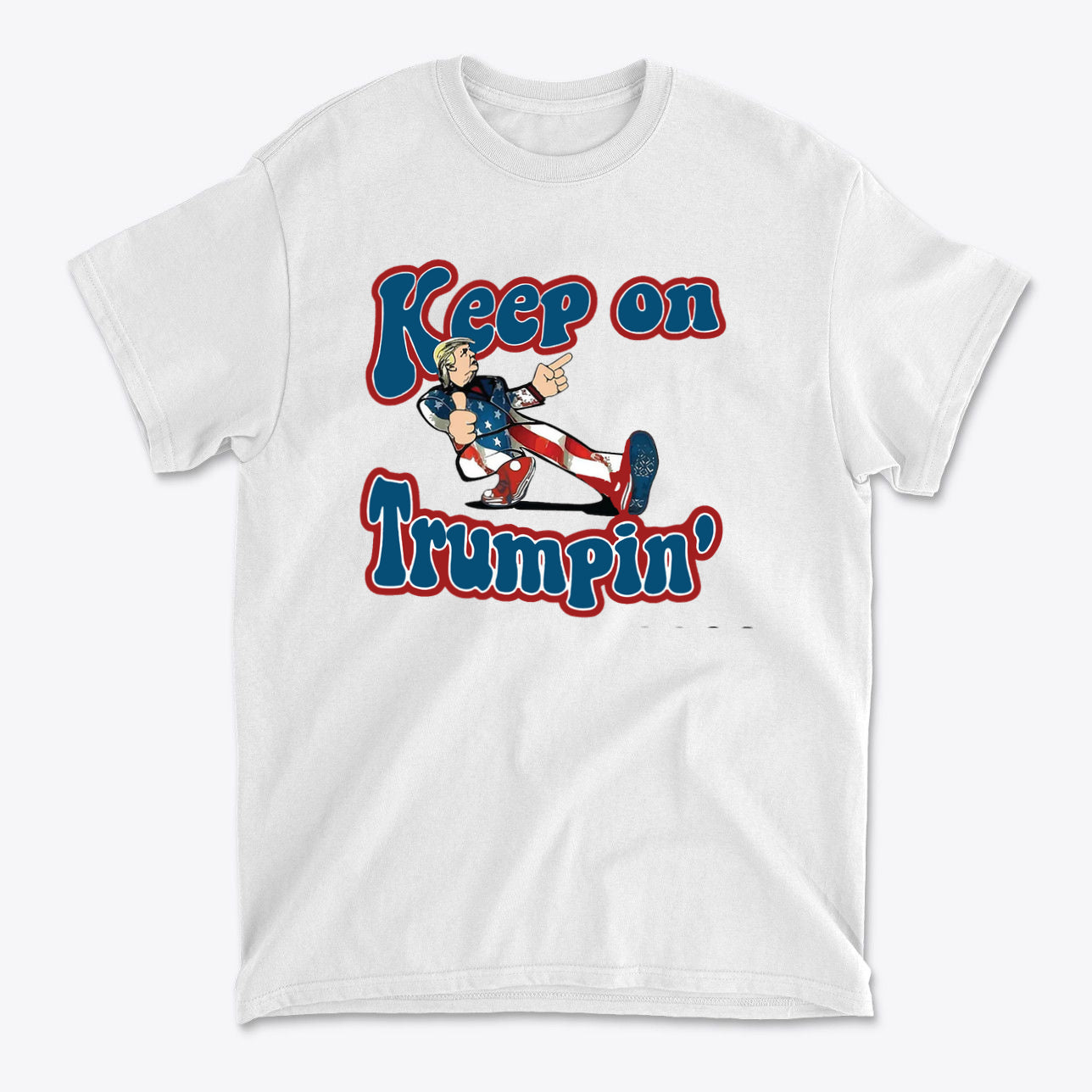 Keep On Trumpin' Vintage Design t-shirt featuring retro design and bold typography.