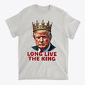 Long Live the King Vintage Shirt featuring a crowned figure with bold text stating 'LONG LIVE THE KING'.