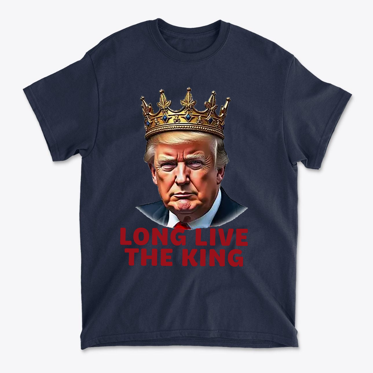 Long Live the King Vintage Shirt featuring a crowned figure with the phrase "LONG LIVE THE KING" in bold red letters.