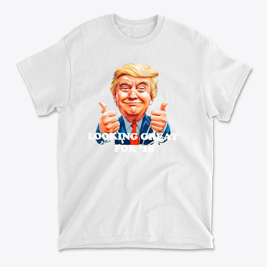 Looking Great for '28 USA Shirt featuring a cheerful character giving thumbs up