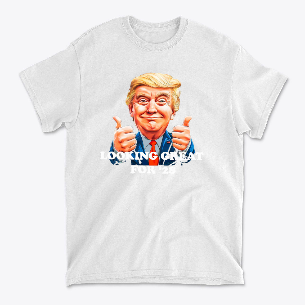 Looking Great for '28 USA Shirt featuring a cheerful character giving thumbs up