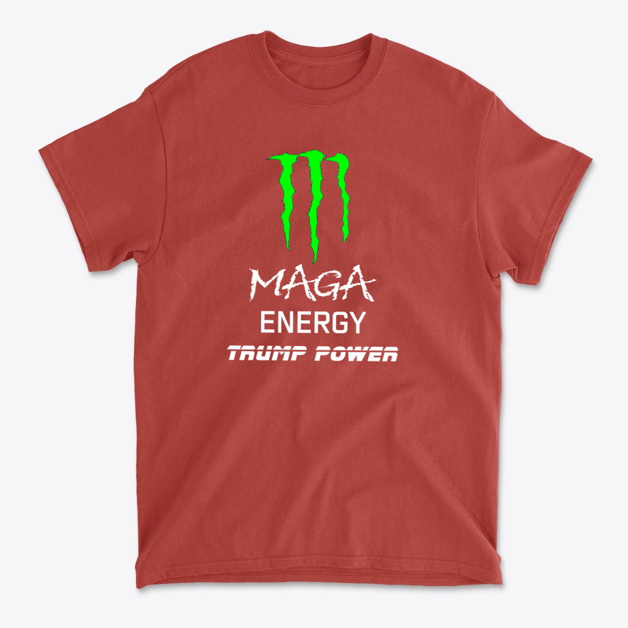 MAGA Energy Trump Power USA Shirt featuring bold graphics on a red t-shirt, perfect for passionate supporters.