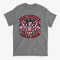 Make America Great Again On Eagle graphic t-shirt with eagle and American flags design.