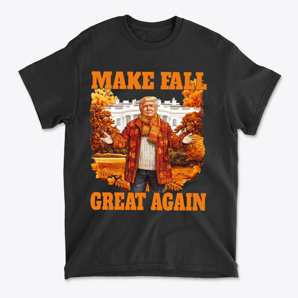 Make Fall Great Again Autumn T Shirt featuring a festive design and autumn colors.