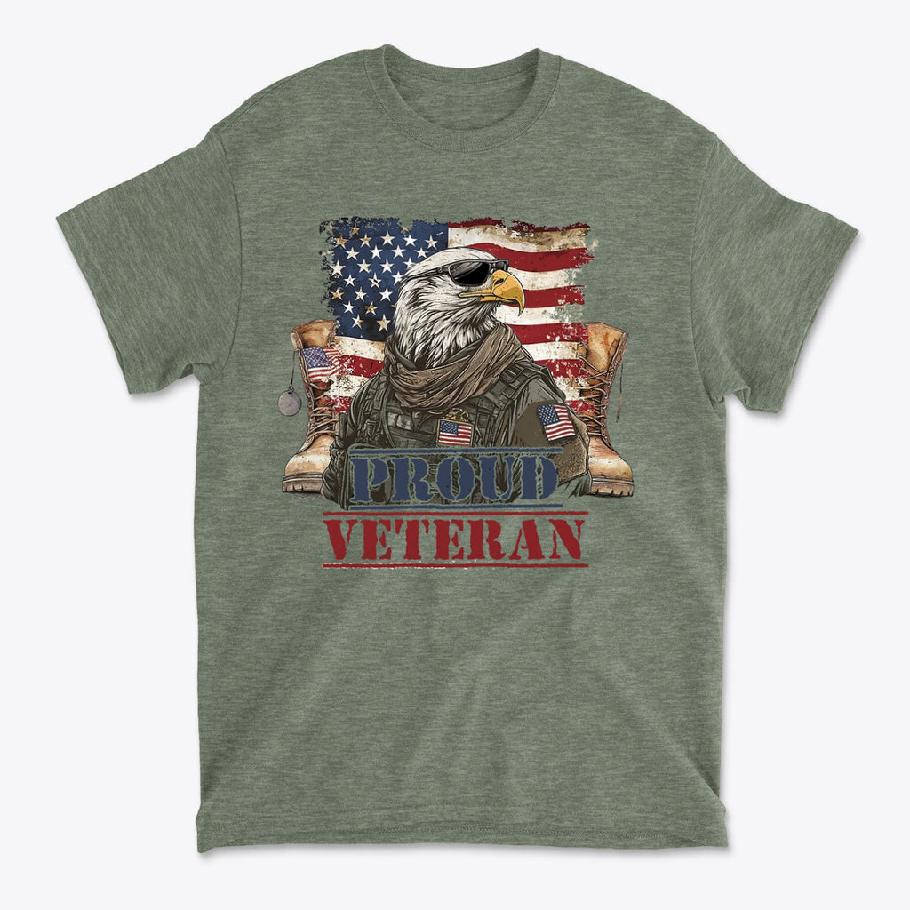 Military USA Pride Proud Veteran Graphic Casual Tee