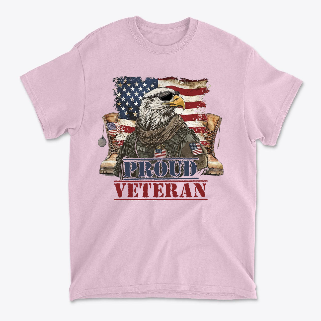 Military USA Pride Proud Veteran Graphic Casual Tee