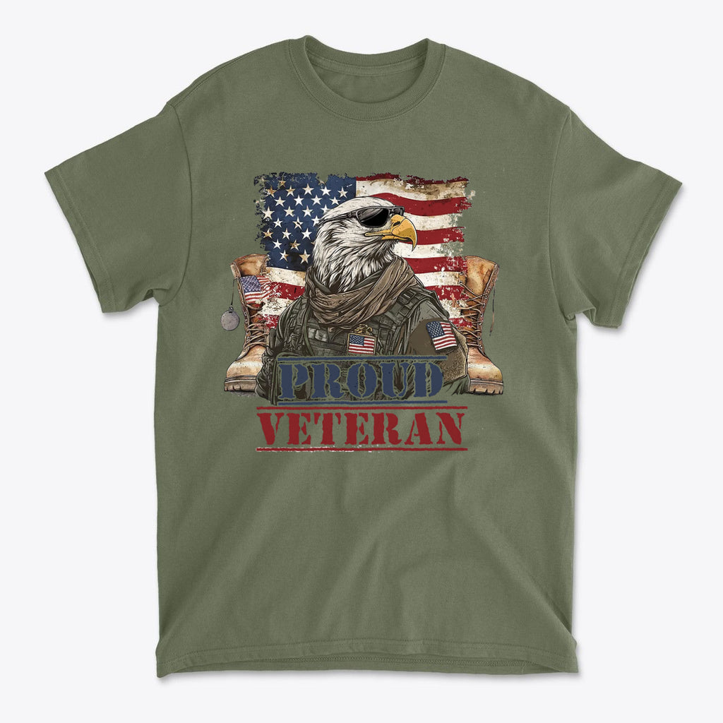 Military USA Pride Proud Veteran Graphic Casual Tee