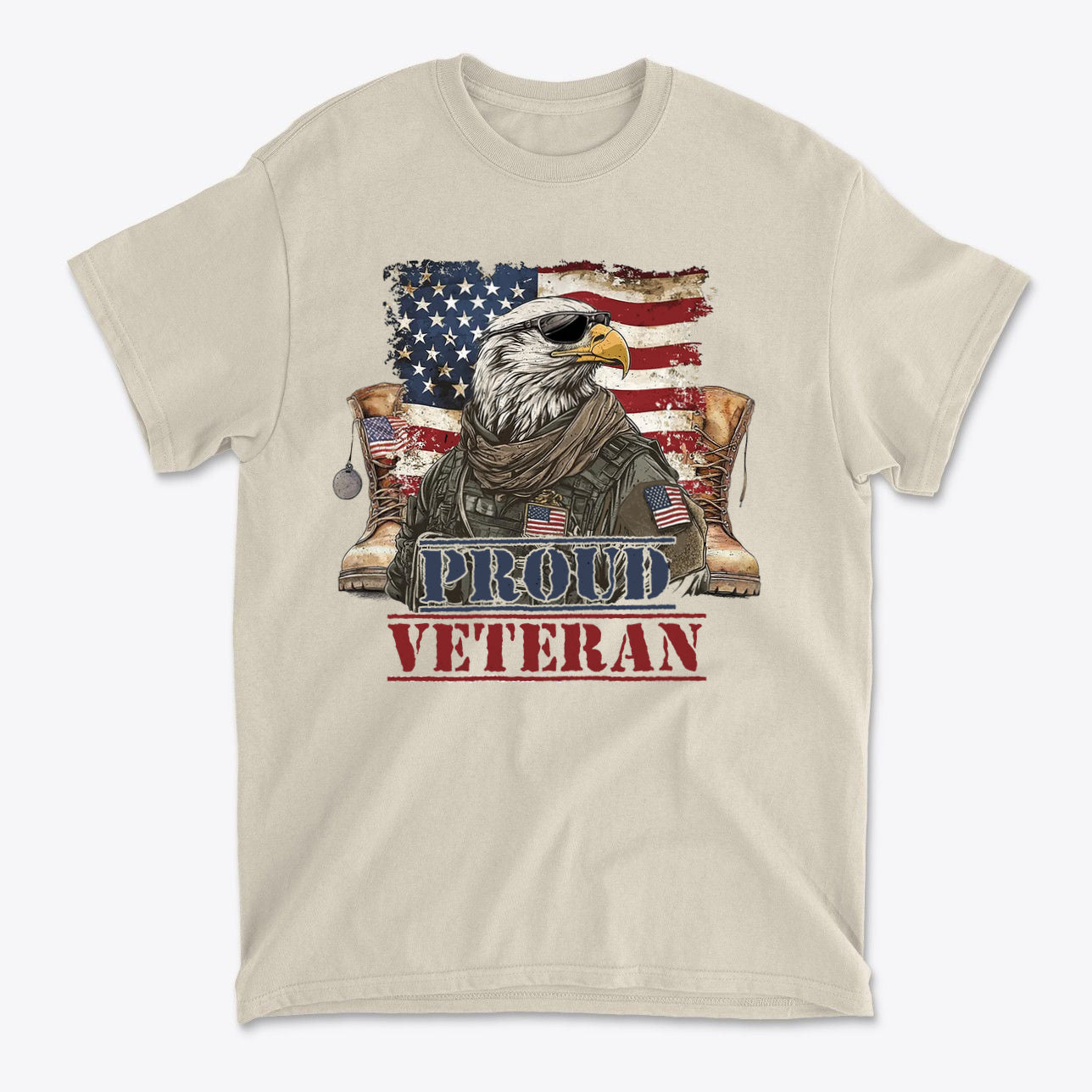 Military USA Pride Proud Veteran Graphic Casual Tee
