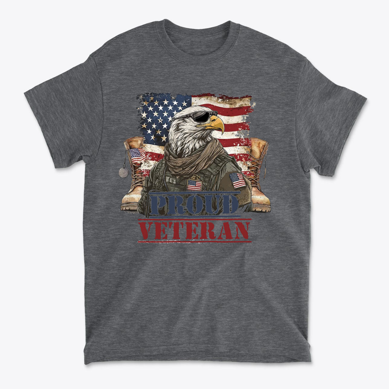 Military USA Pride Proud Veteran Graphic Casual Tee