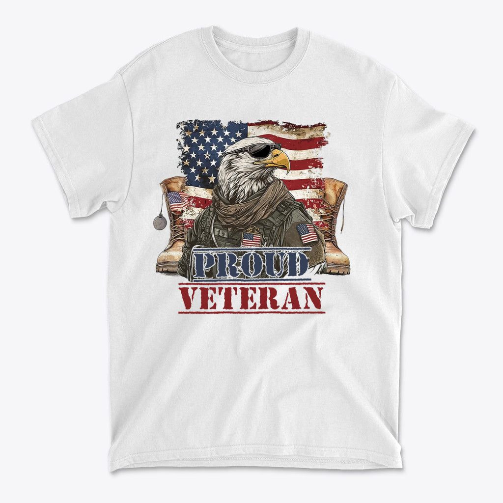 Military USA Pride Proud Veteran Graphic Casual Tee