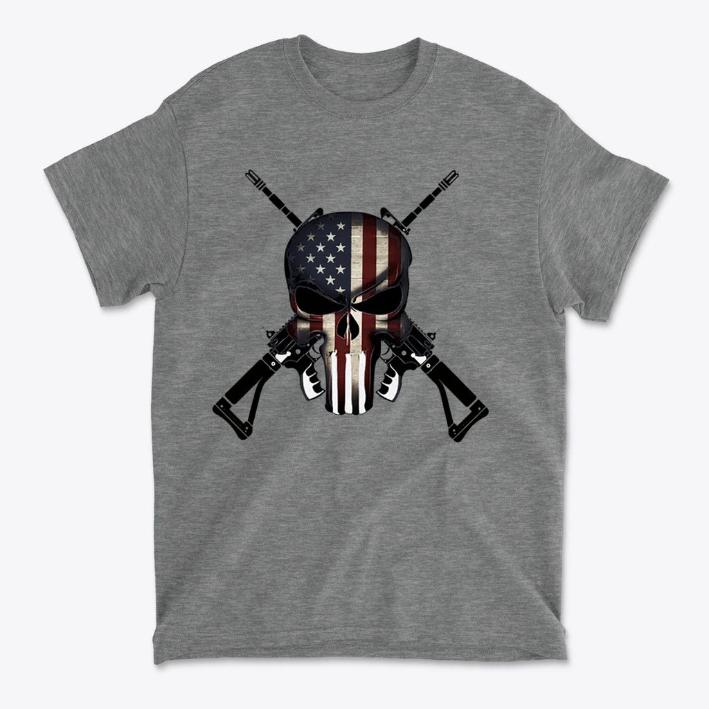Punisher As American Flag With Rifles