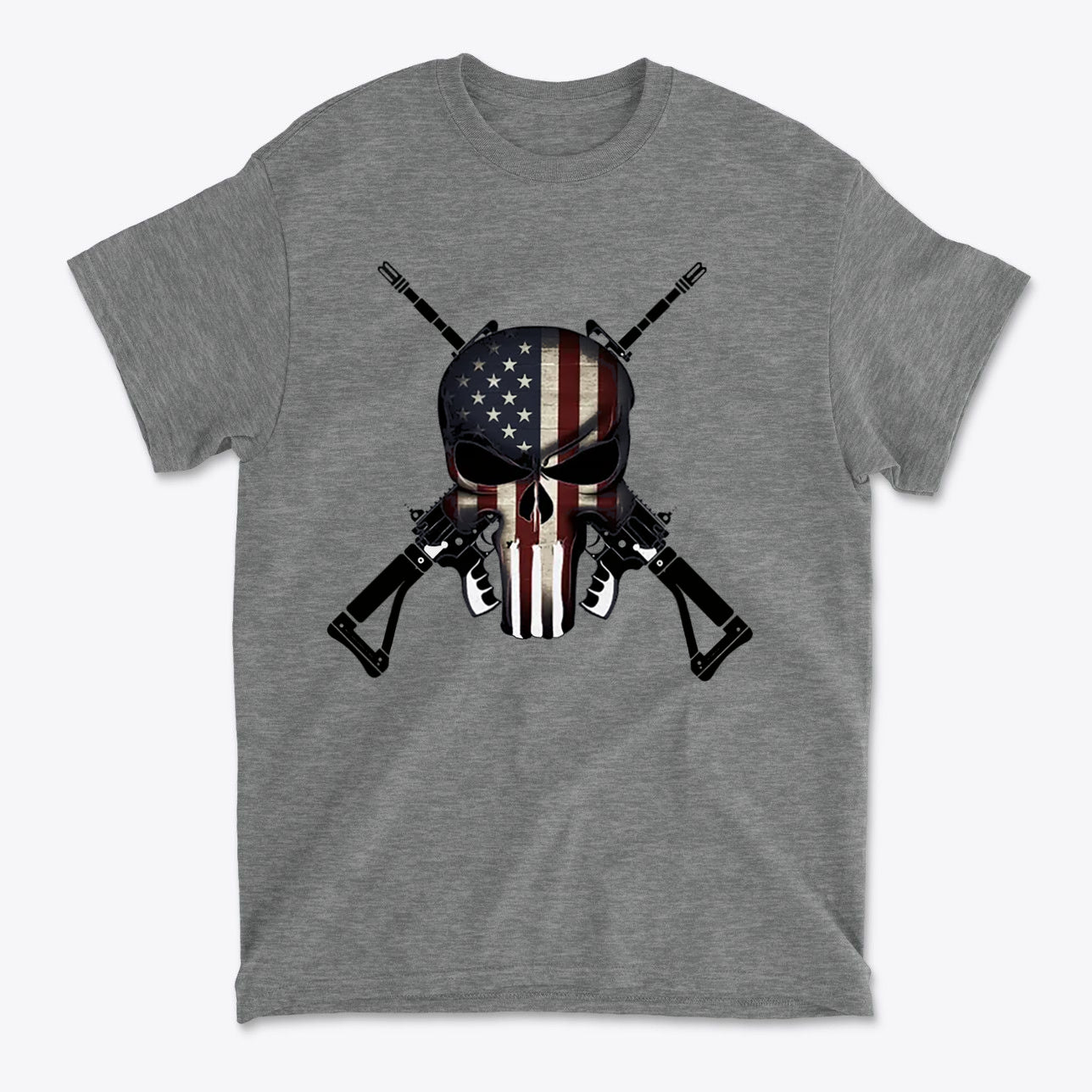 Punisher As American Flag With Rifles