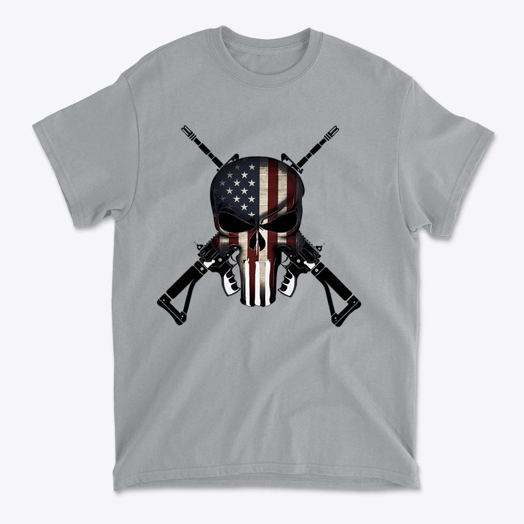 Punisher As American Flag With Rifles