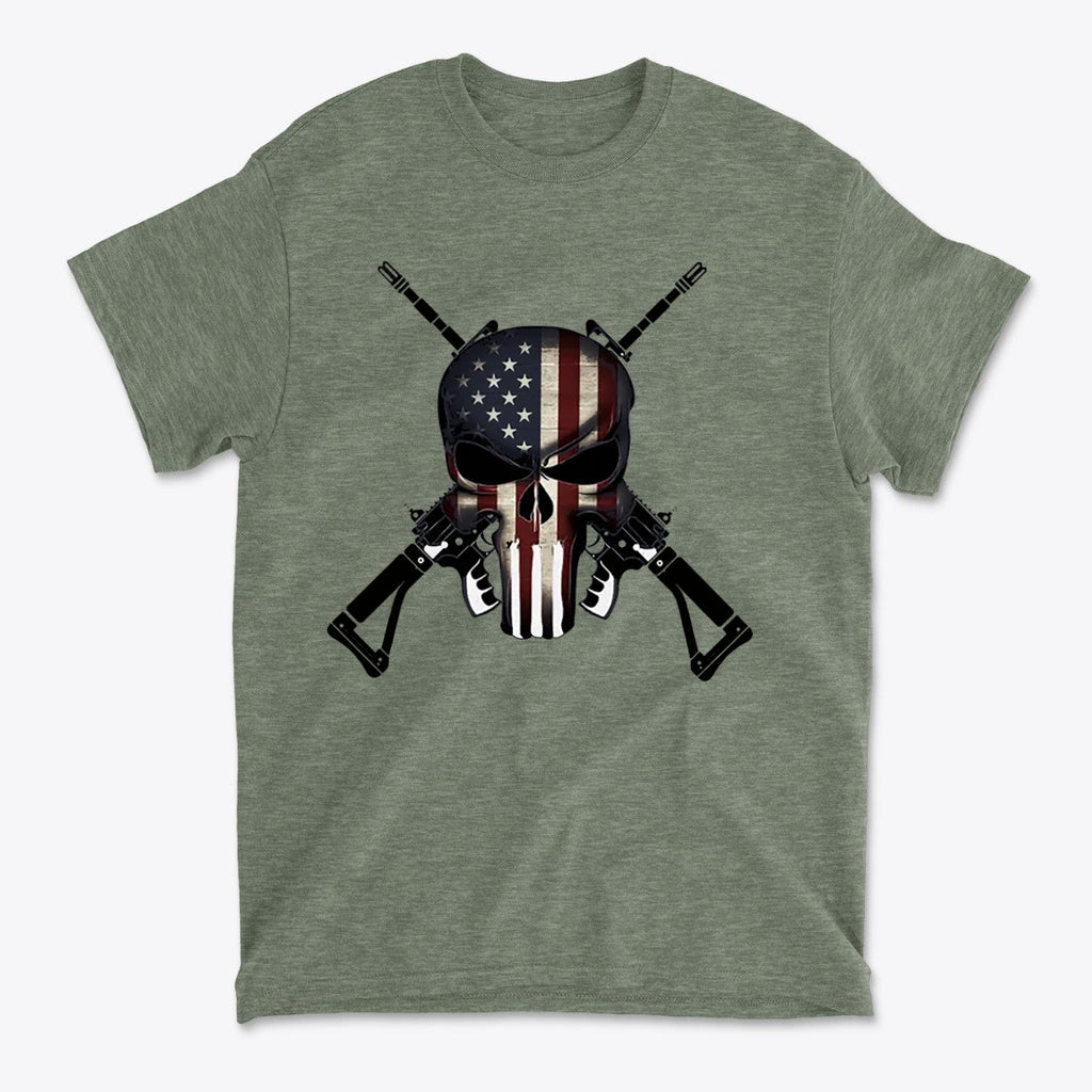 Punisher As American Flag With Rifles