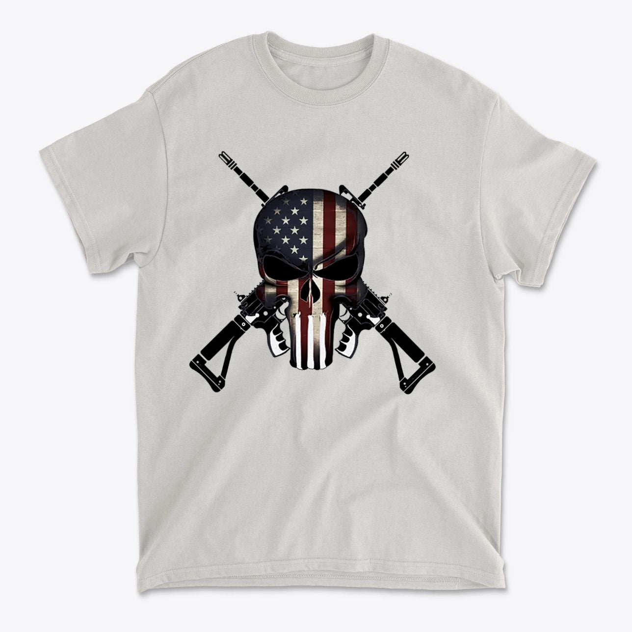 Punisher As American Flag With Rifles