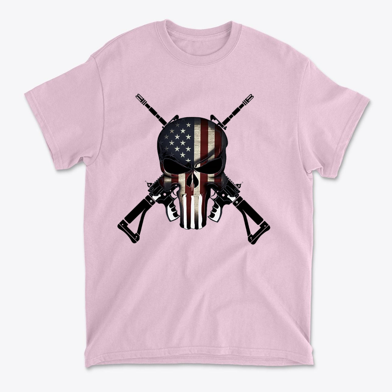 Punisher As American Flag With Rifles