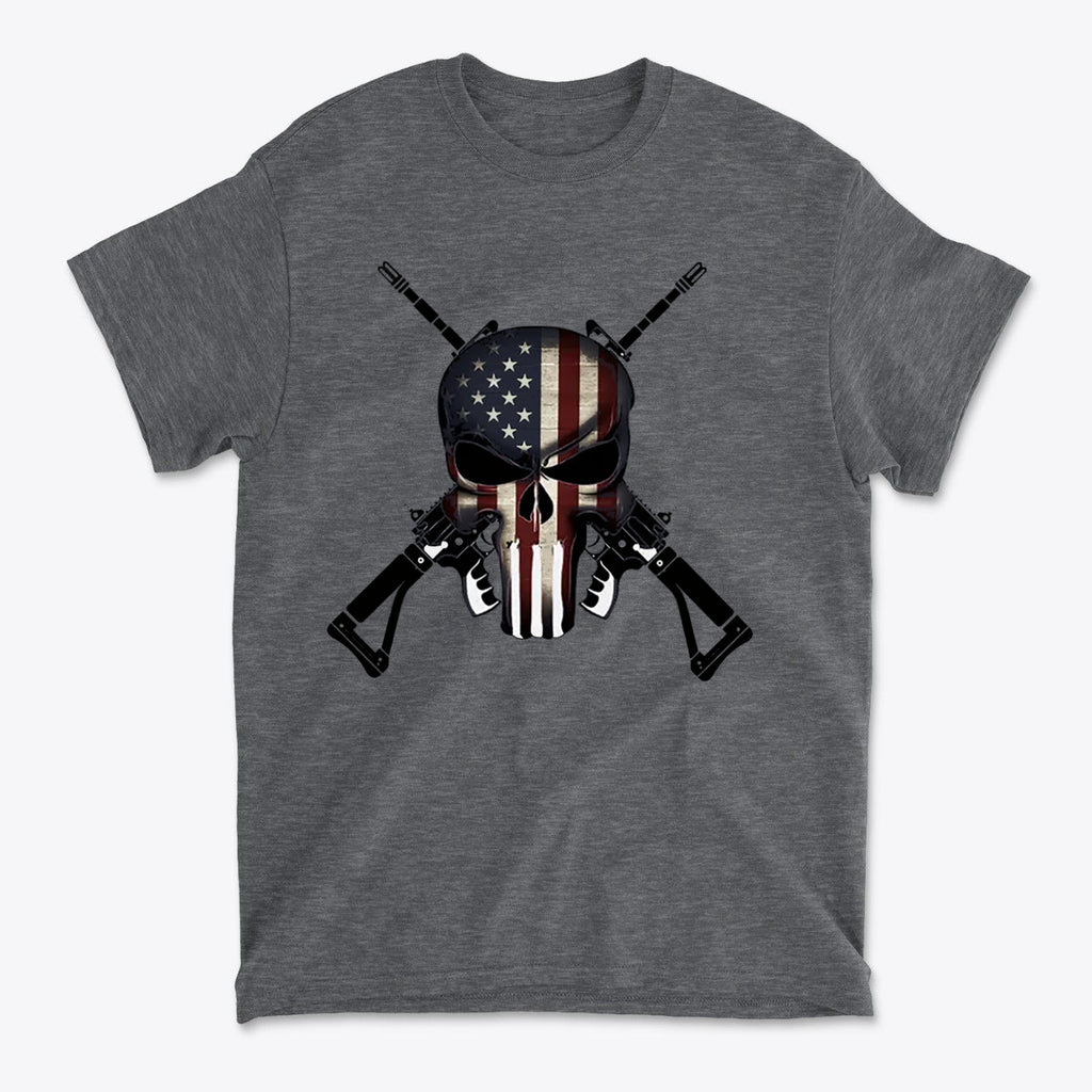 Punisher As American Flag With Rifles