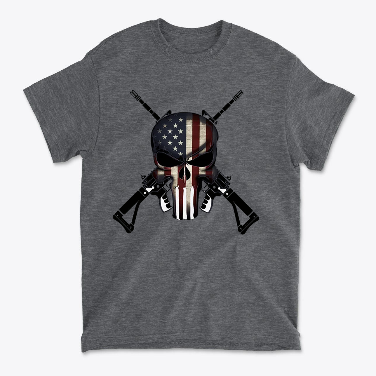 Punisher As American Flag With Rifles