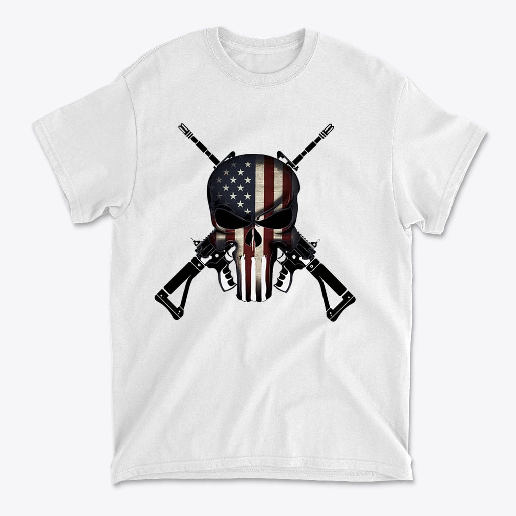 Punisher As American Flag With Rifles