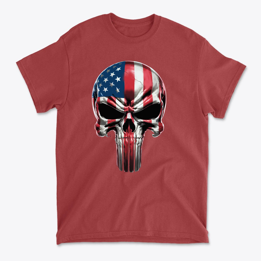 USA Flag Skull Stars And Stripes Graphic Shirt