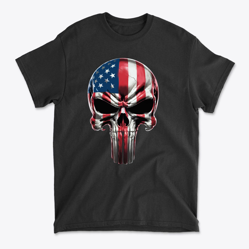 USA Flag Skull Stars And Stripes Graphic Shirt
