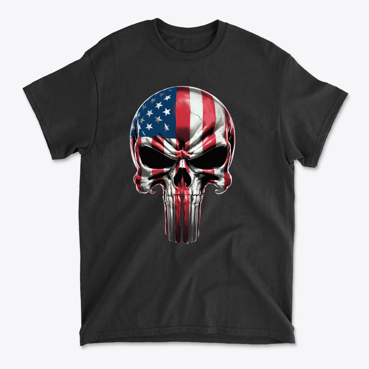 USA Flag Skull Stars And Stripes Graphic Shirt