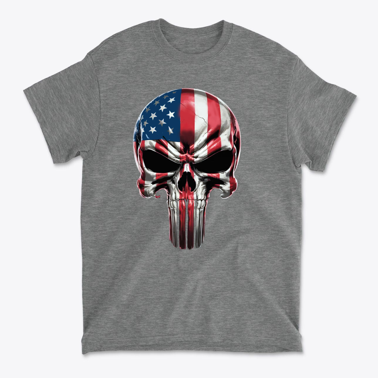 USA Flag Skull Stars And Stripes Graphic Shirt