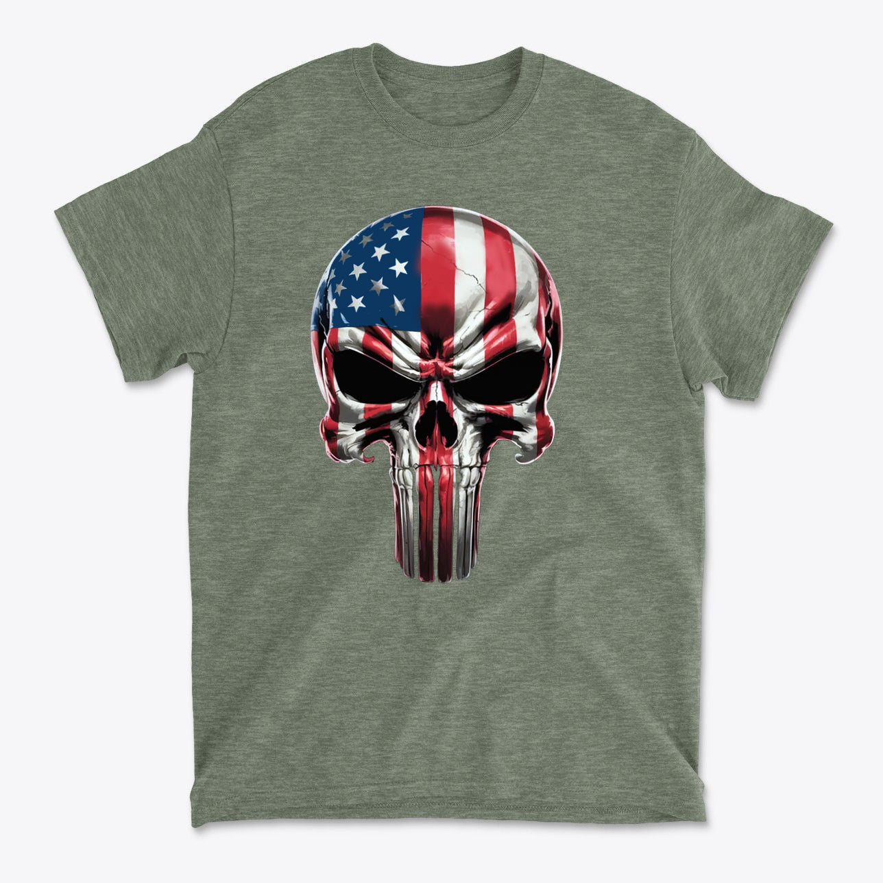 USA Flag Skull Stars And Stripes Graphic Shirt