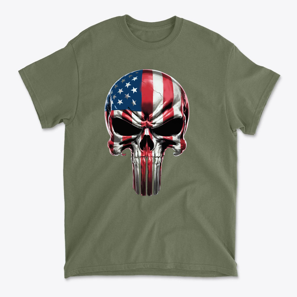 USA Flag Skull Stars And Stripes Graphic Shirt