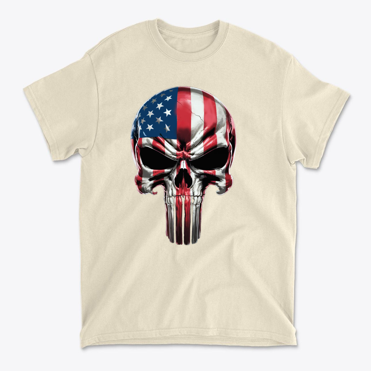 USA Flag Skull Stars And Stripes Graphic Shirt