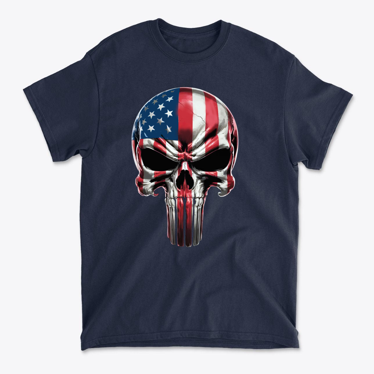 USA Flag Skull Stars And Stripes Graphic Shirt