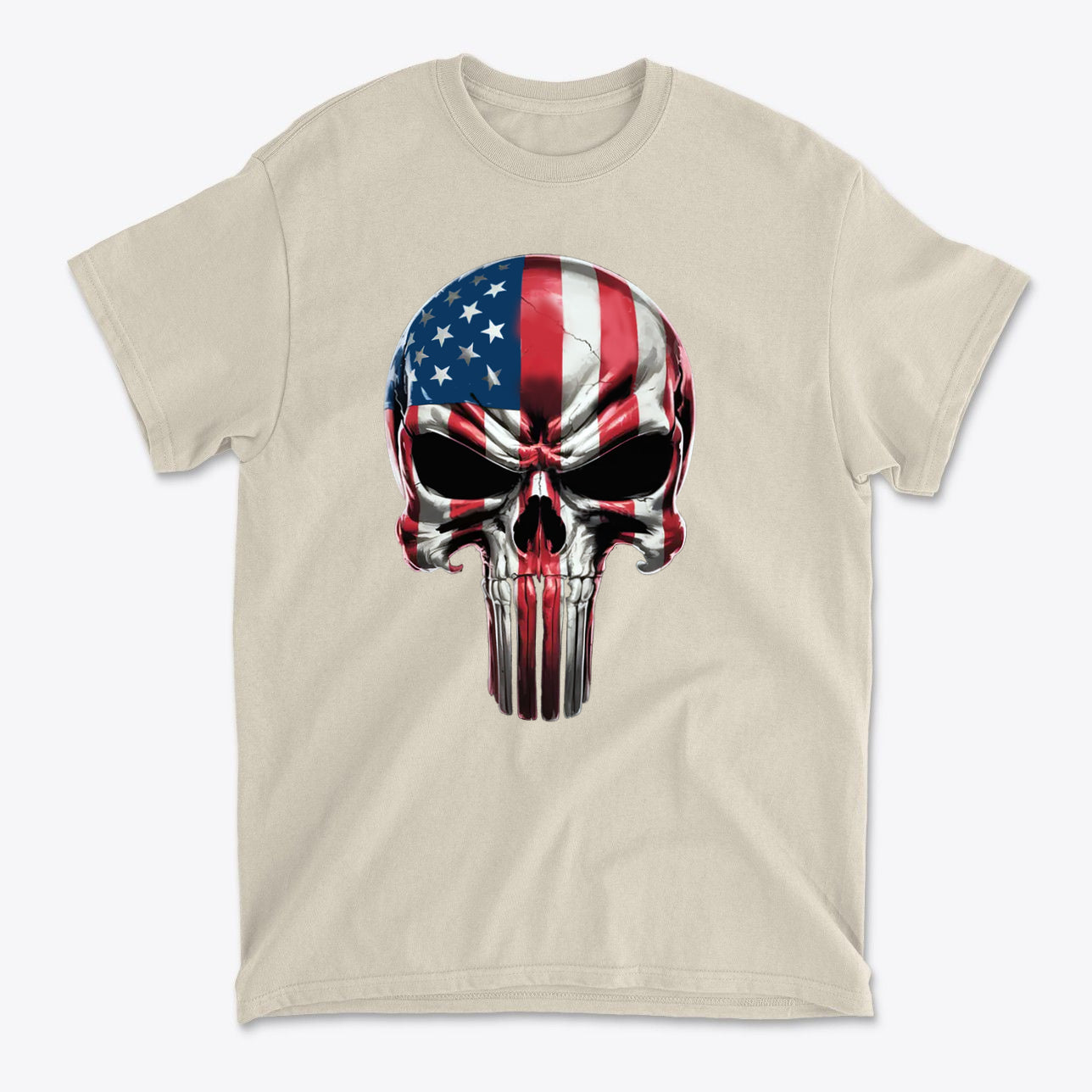 USA Flag Skull Stars And Stripes Graphic Shirt
