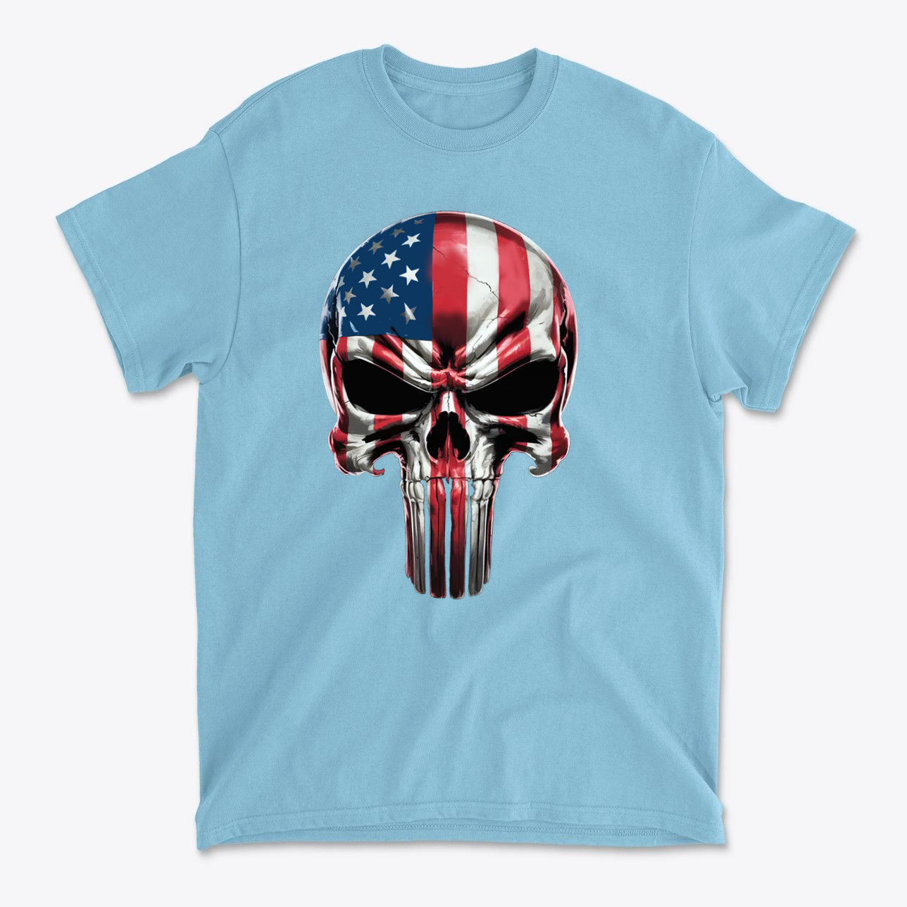 USA Flag Skull Stars And Stripes Graphic Shirt