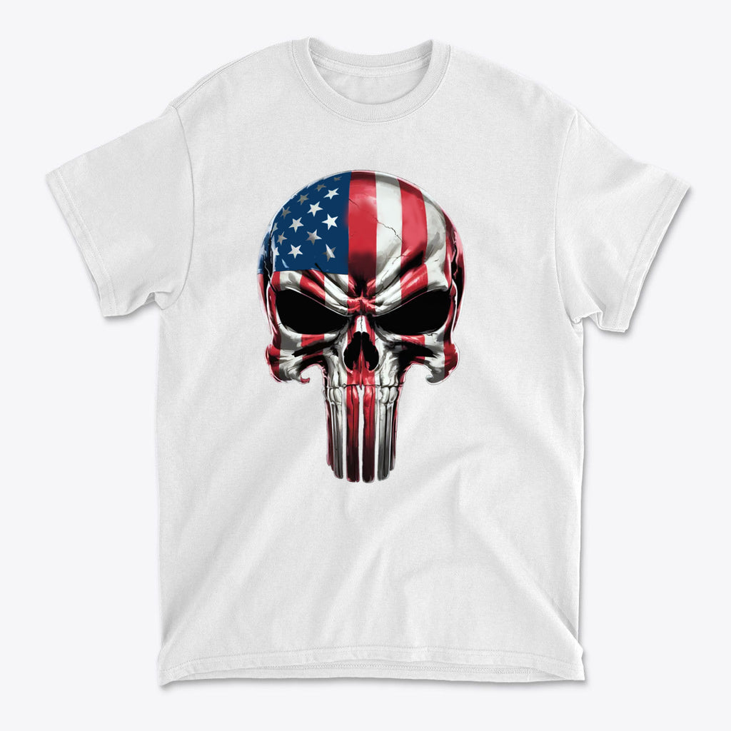 USA Flag Skull Stars And Stripes Graphic Shirt