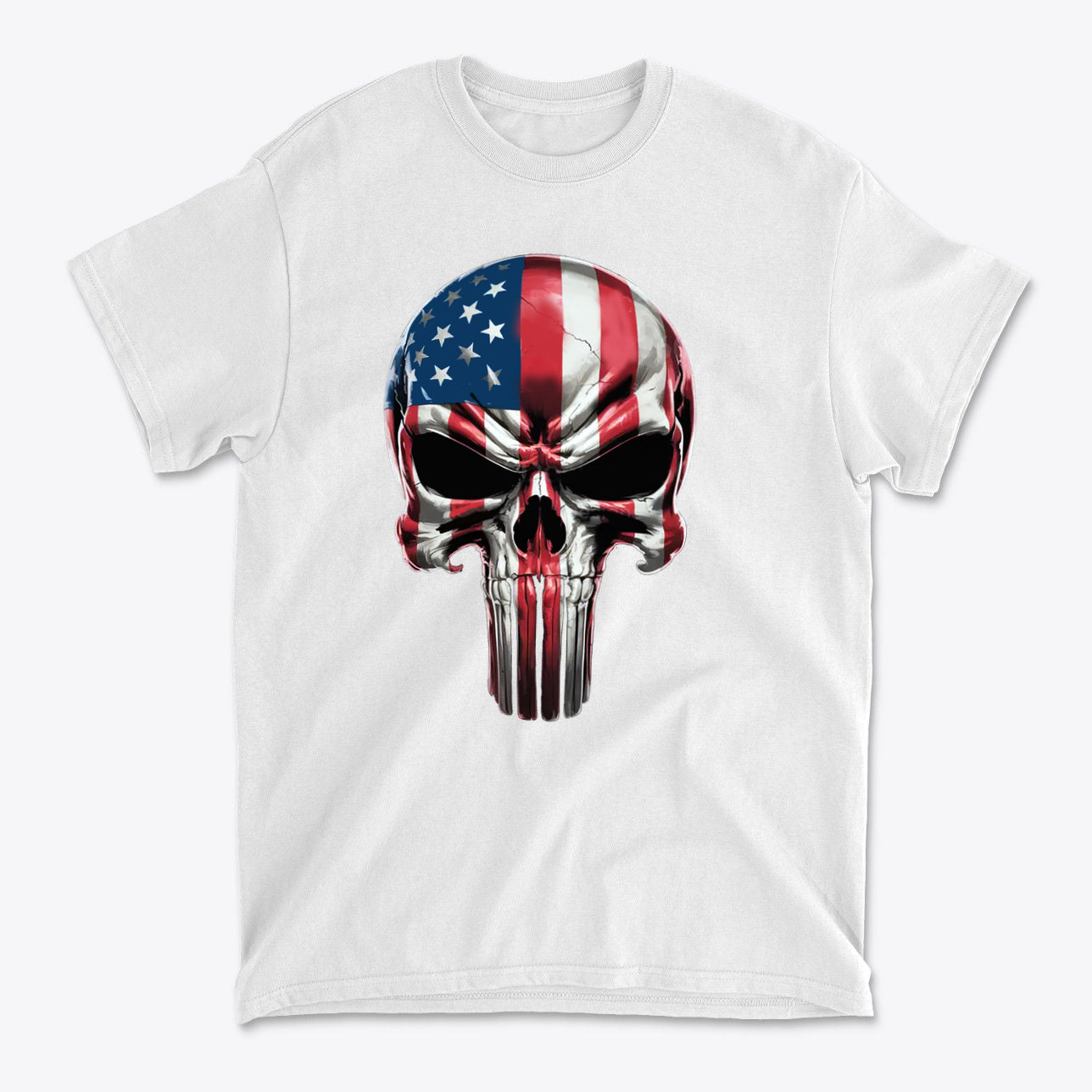 USA Flag Skull Stars And Stripes Graphic Shirt