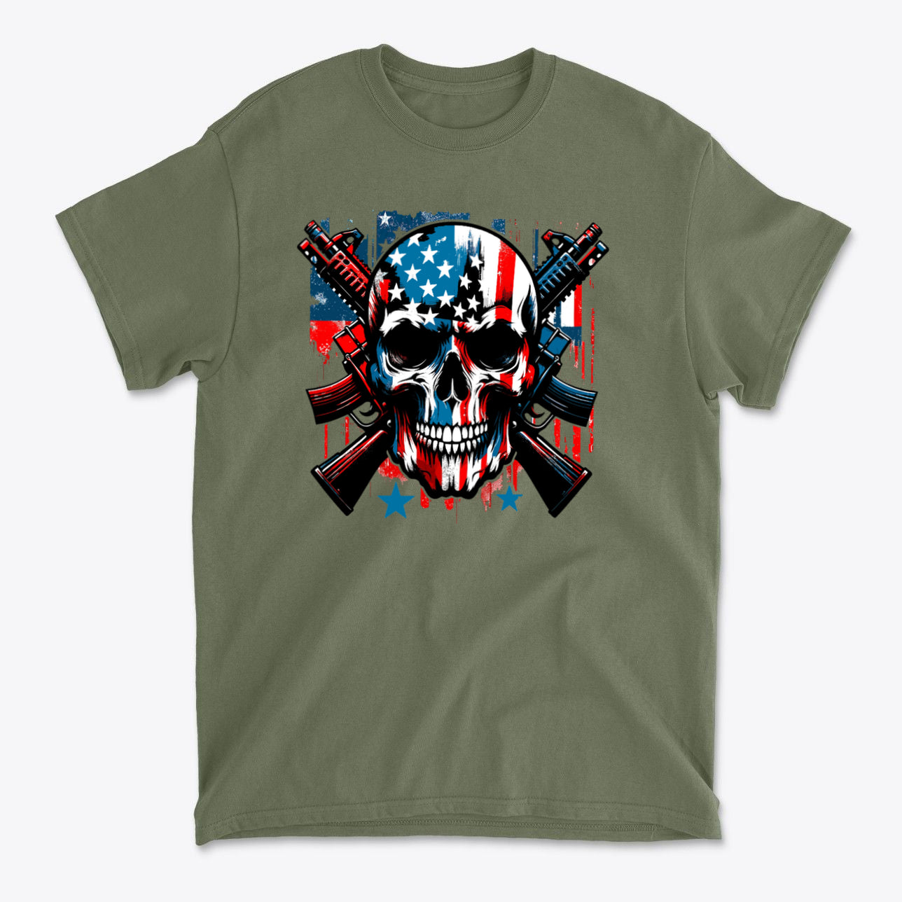 Punisher In Stars And Stripes With Rifles