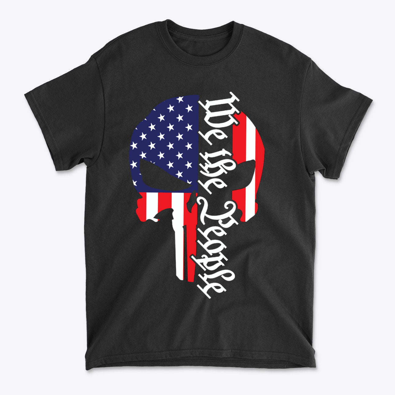 Punisher Style Stars And Stripes We The People Tee